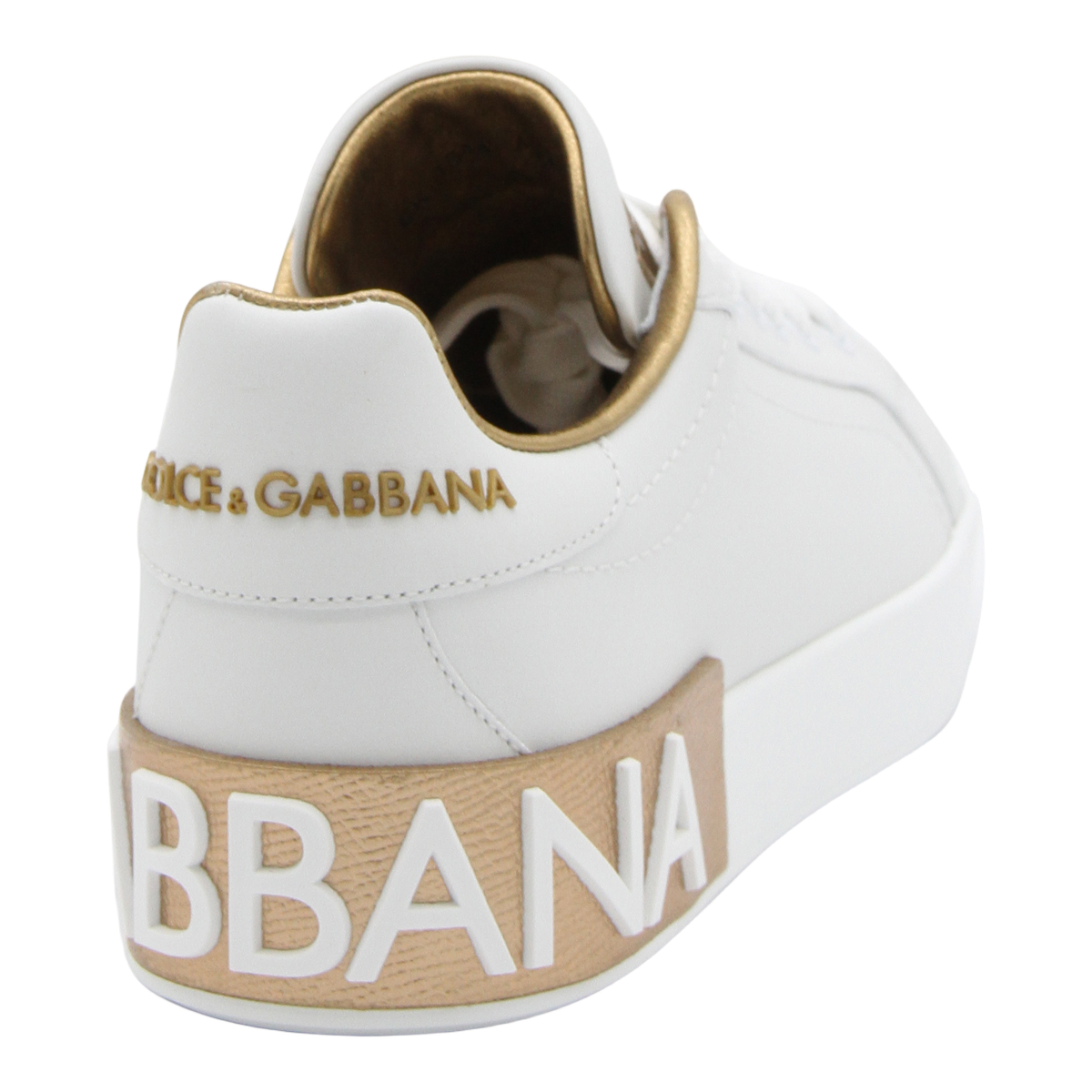 White Leather Sneakers with Metallic Accents