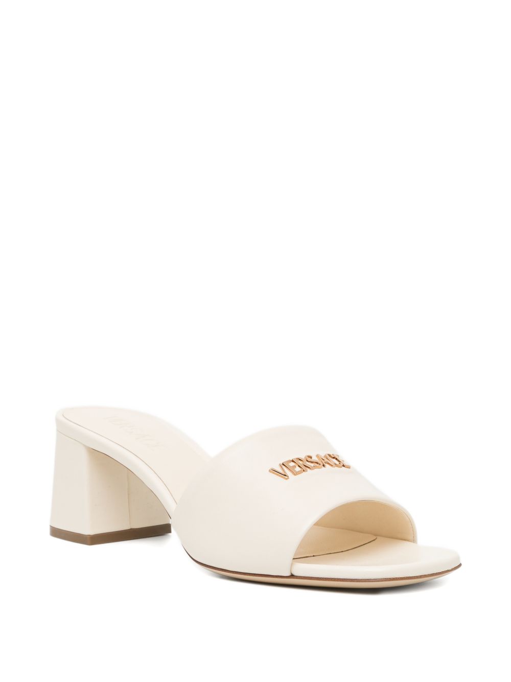 Open Toe Sandals with Metallic Lettering