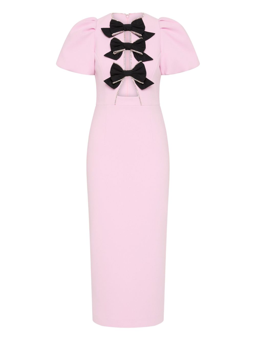 Midi-Length Fitted Dress with Cut-Out Front