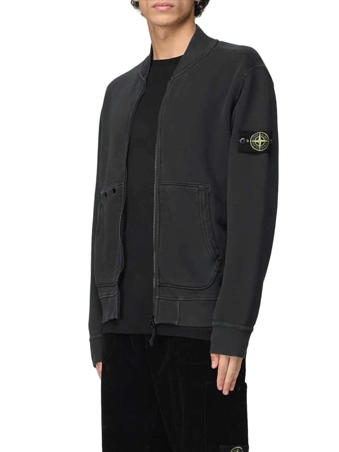 Black Zip-Up Hooded Sweatshirt
