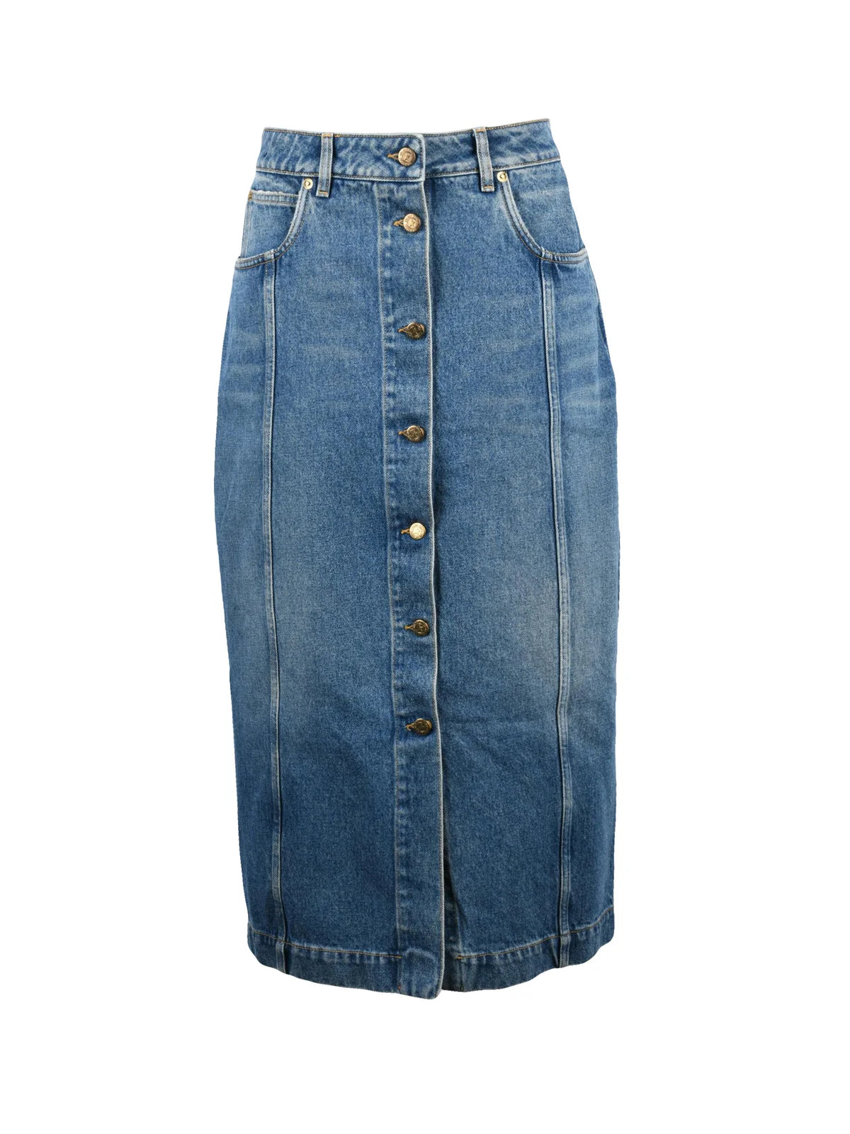 Blue Christine Denim Polyester Cotton Skirt