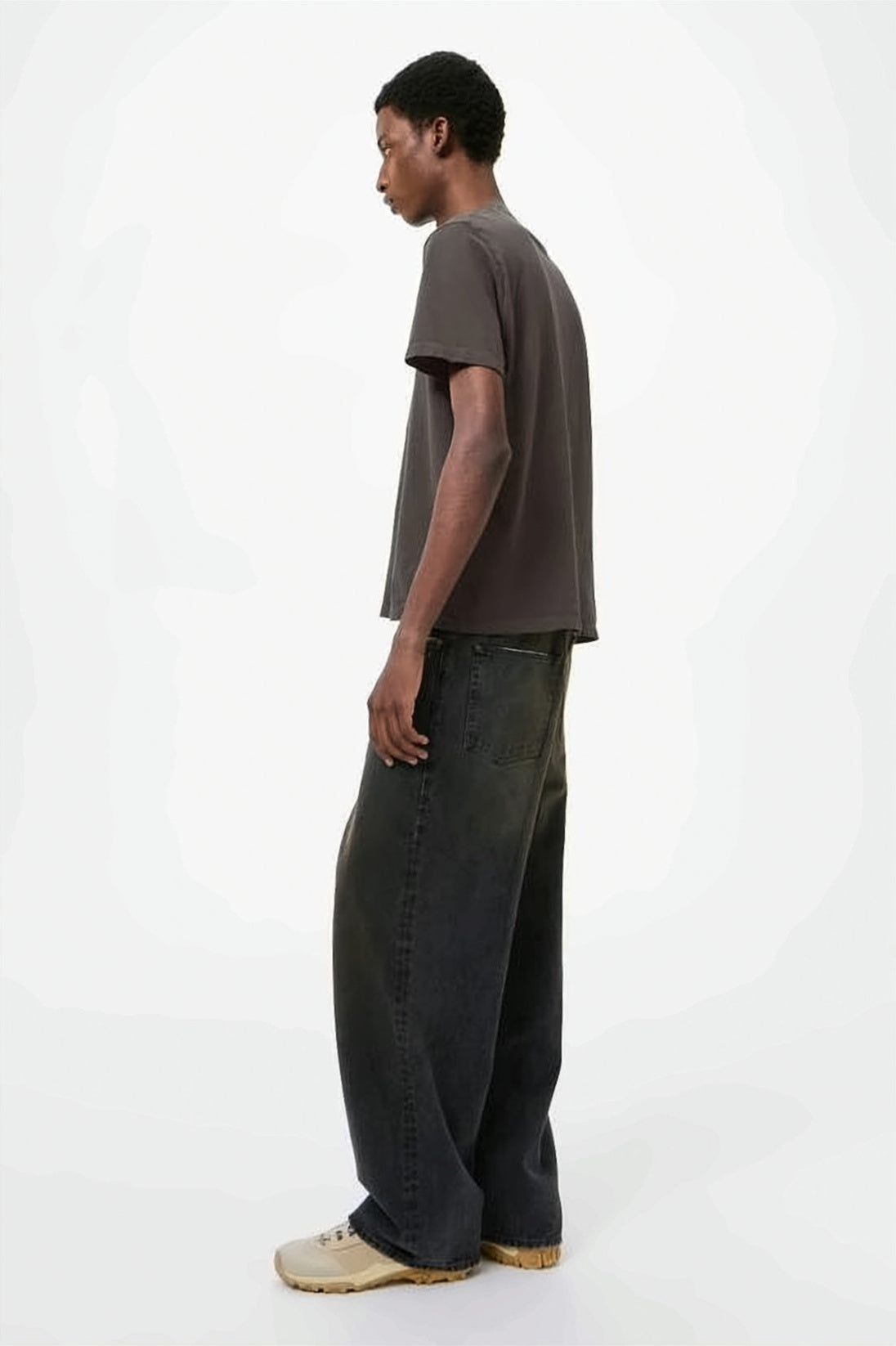 Boxy Grey T-Shirt With Crew Neckline