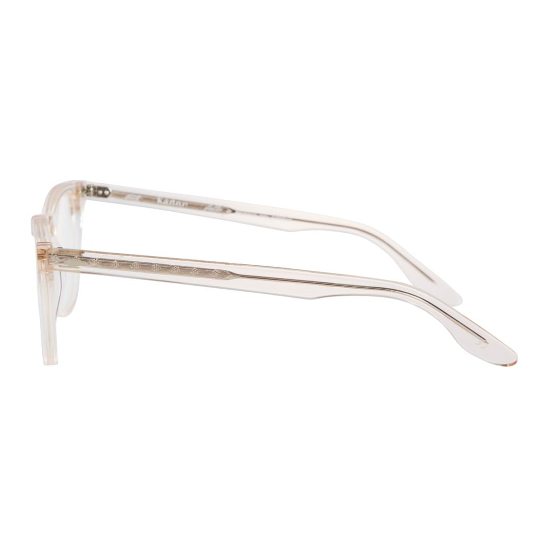 Klark Translucent Beige-Tinted Eyeglasses with Rounded Square Lenses