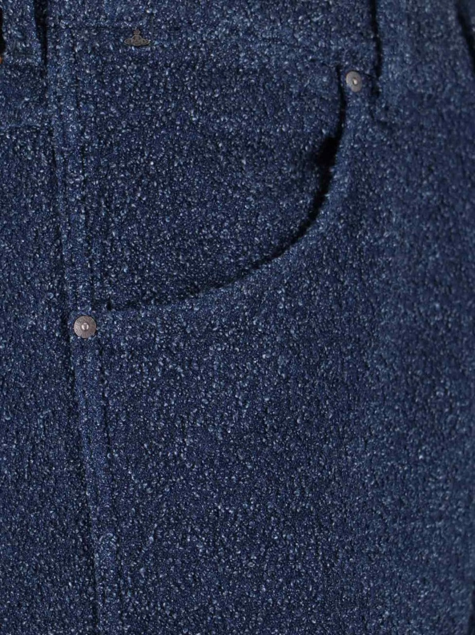 Straight-Leg Trousers With Textured Fabric