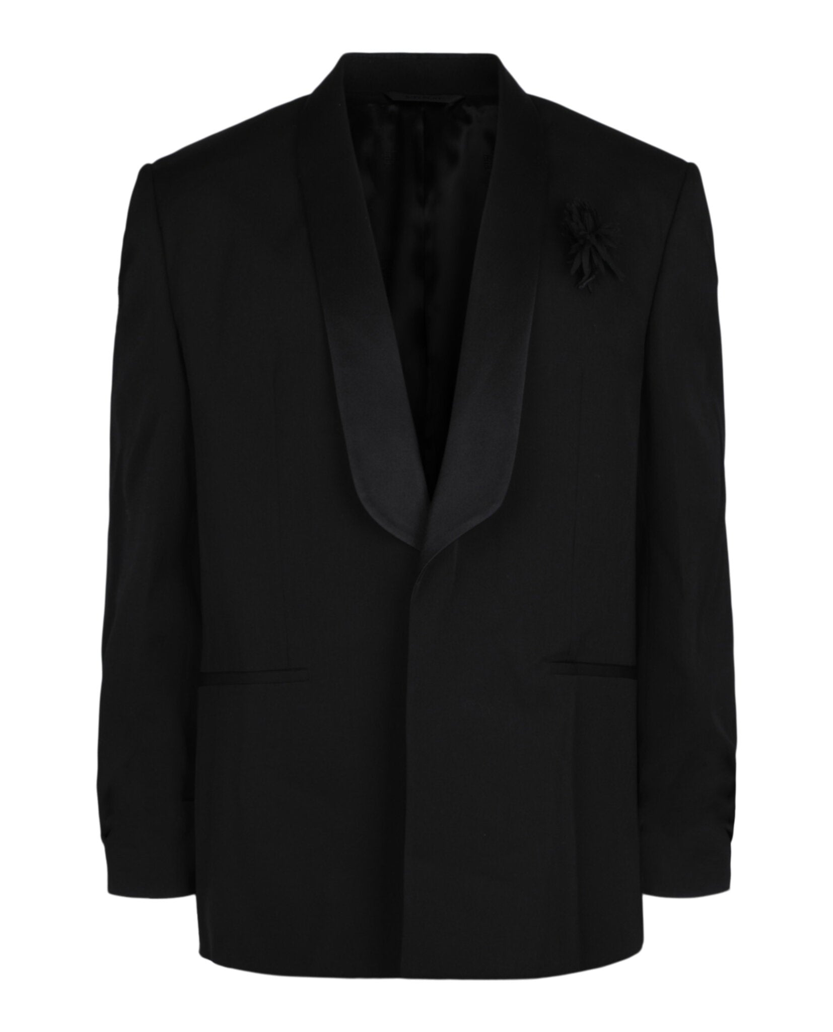 Jacket In Wool With Satin Shawl Lapel