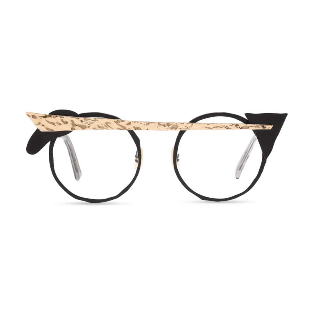 Mm-0094 Geometric Round Black Eyeglasses