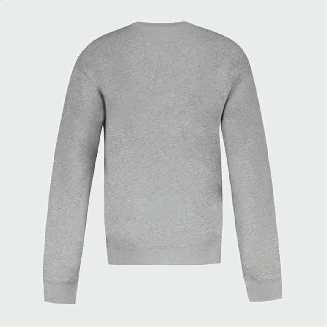Long Sleeve Crewneck Sweatshirt In Solid Grey With Embroidered Detail