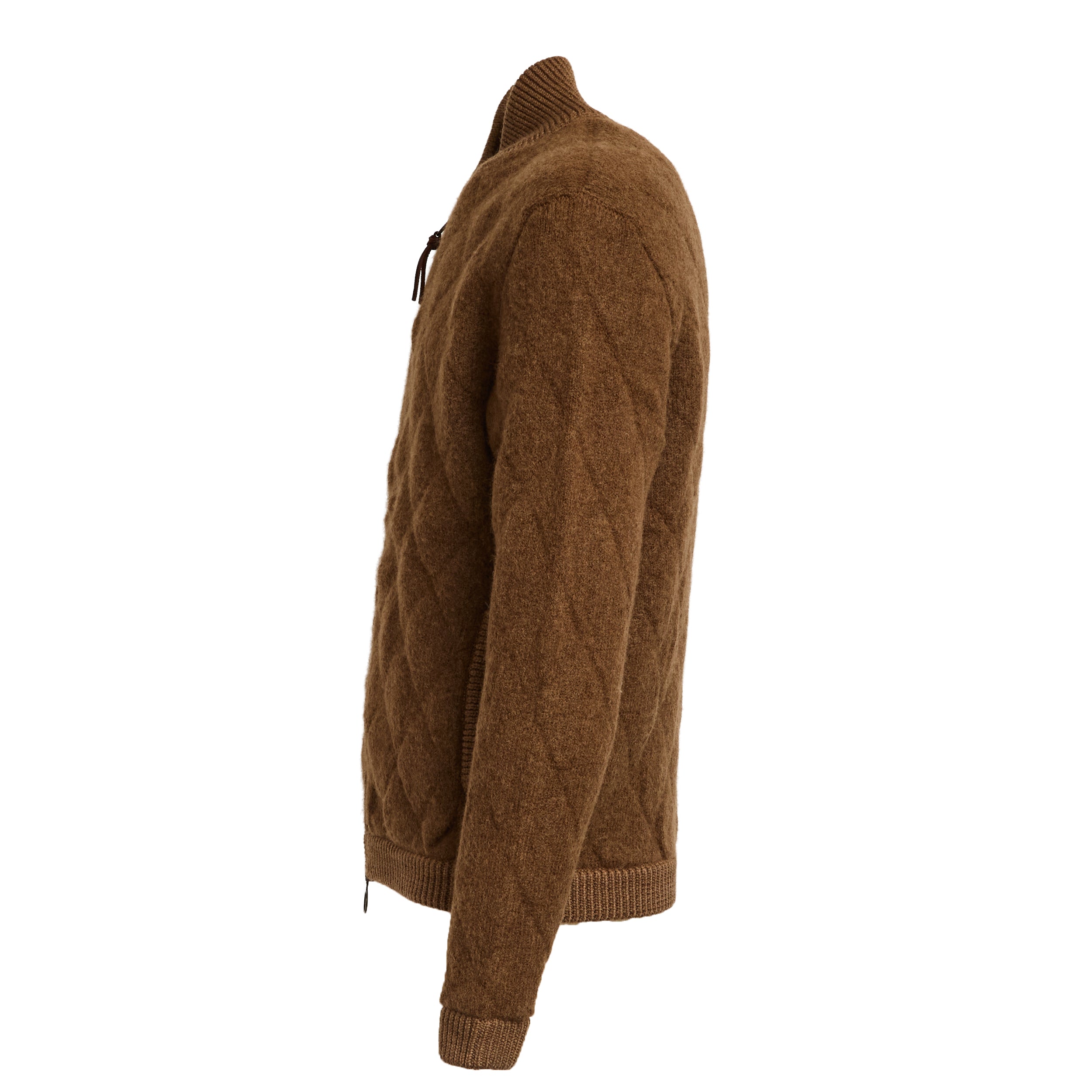 Quilted Baby Camel Bomber Jacket