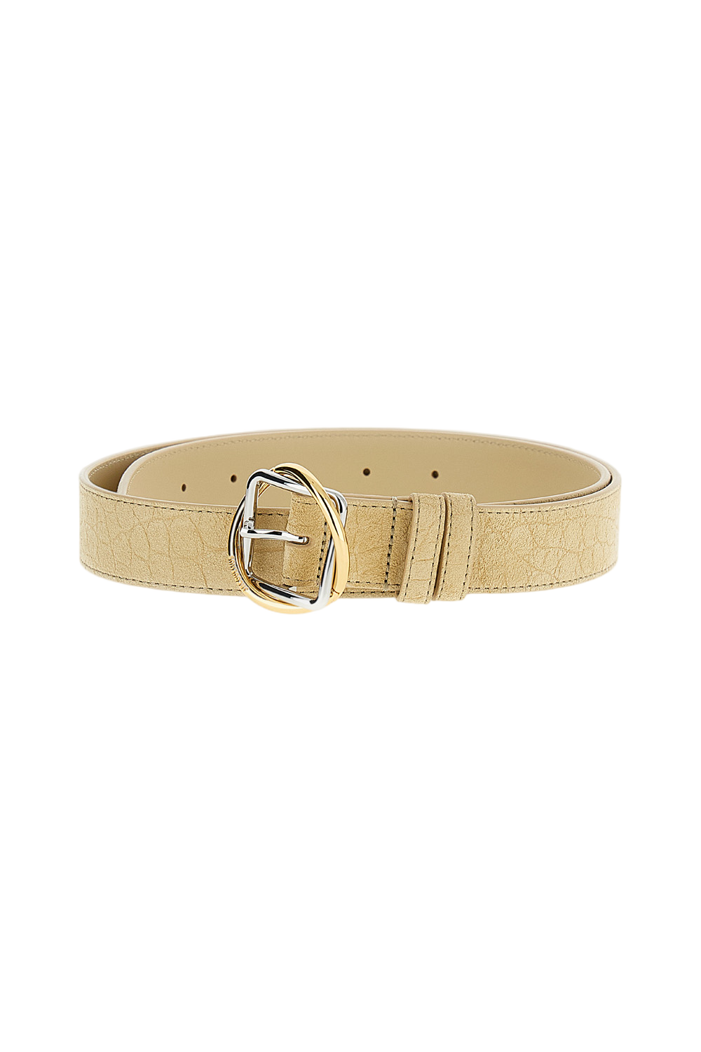 Beige Suede Leather Belt
