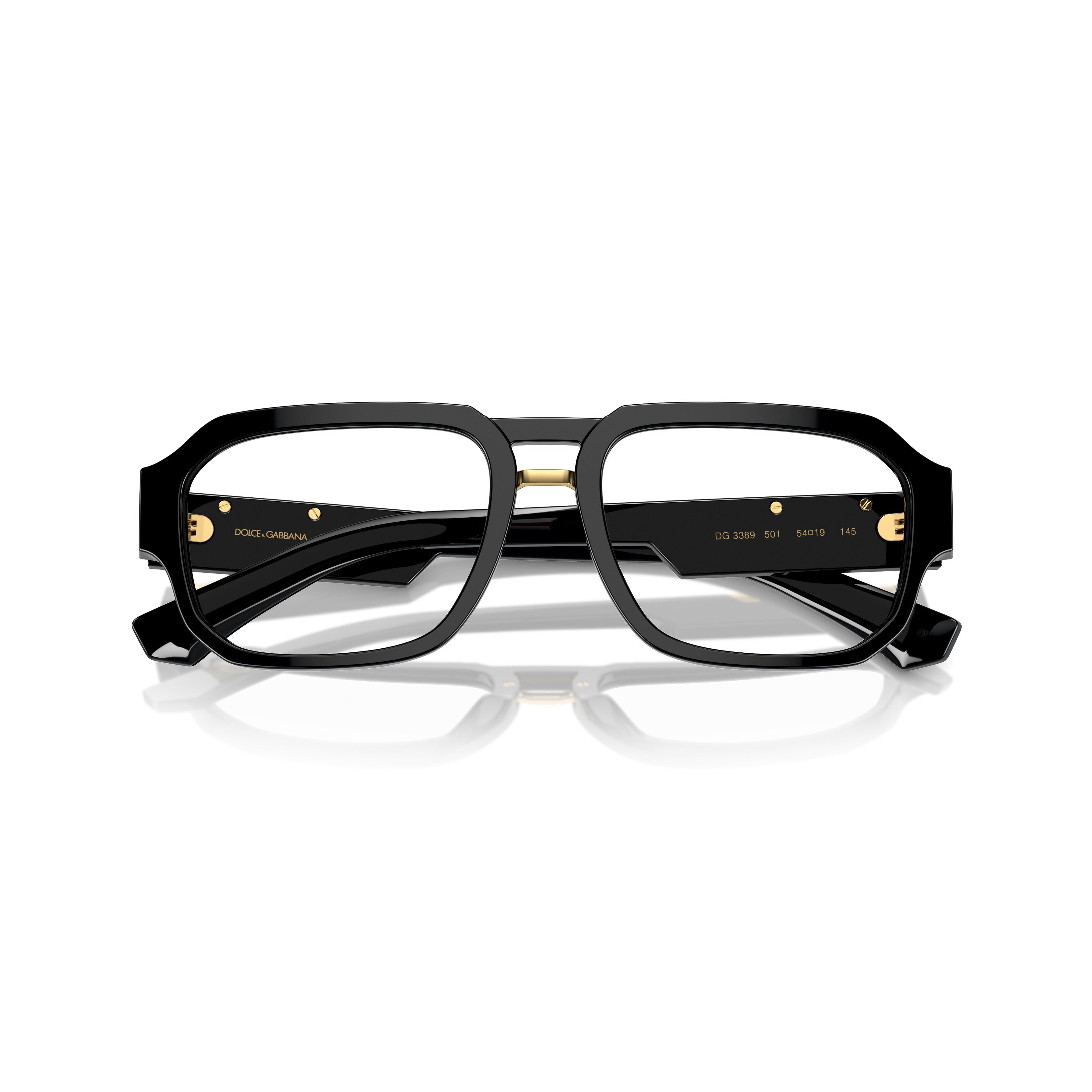 0dg3389 Rectangular Black Acetate Eyeglasses