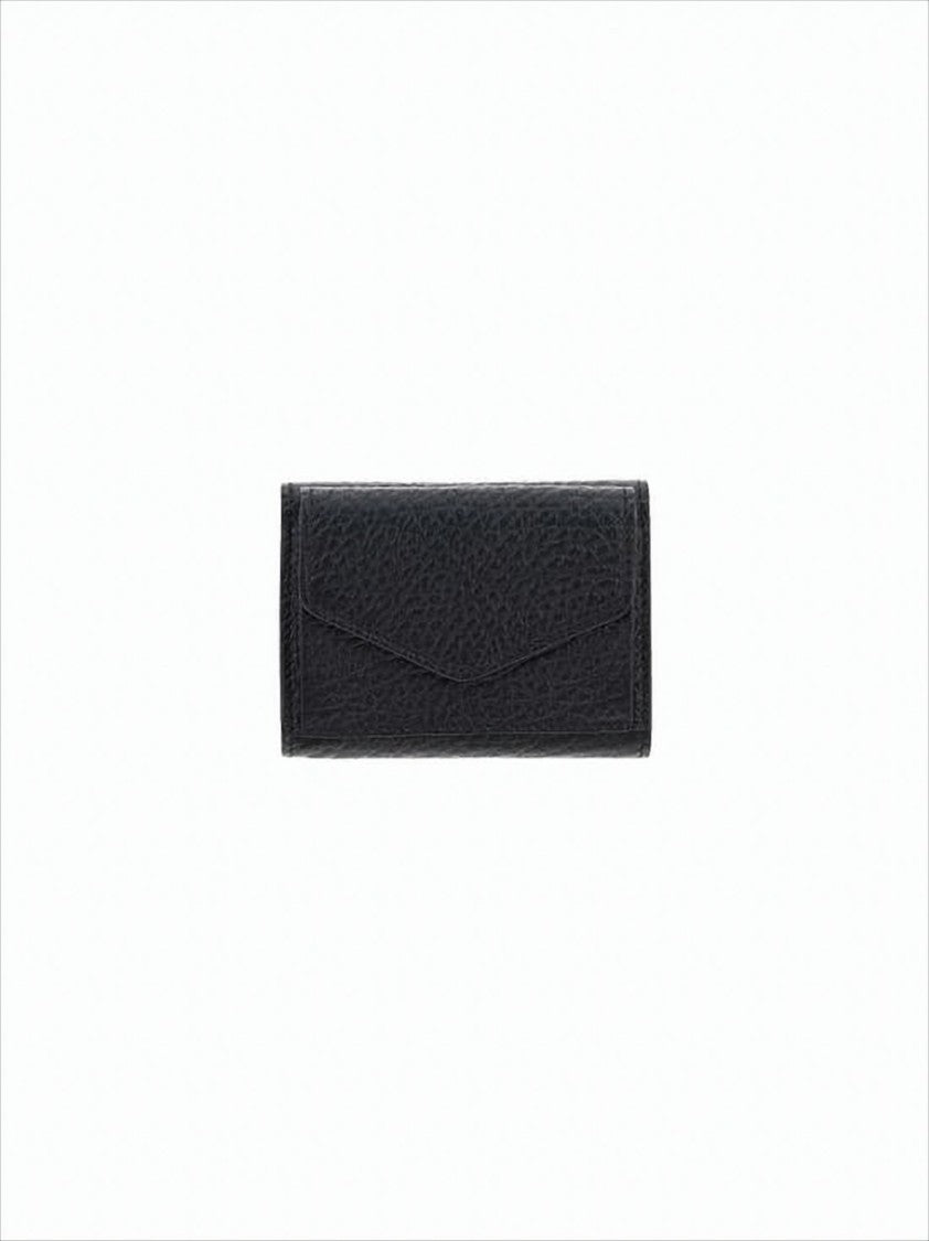 Textured Leather Tri-Fold Wallet With Minimalist Design