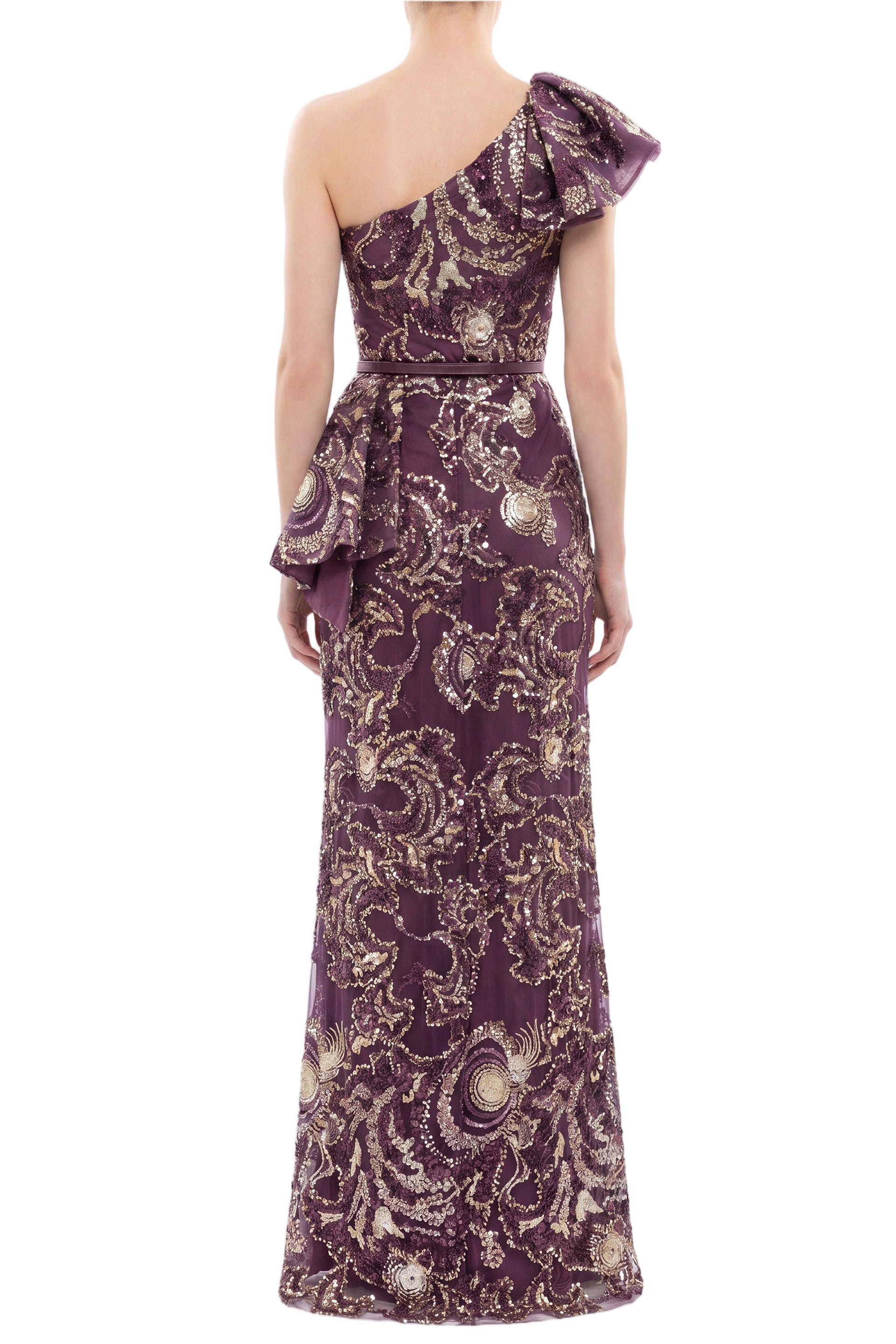 Ruffle Embroidered Long Dress