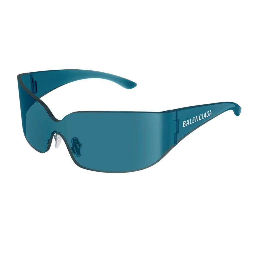 Bb0421S Extreme Line Oversized Square Shield Sunglasses In Petrol Blue Nylon
