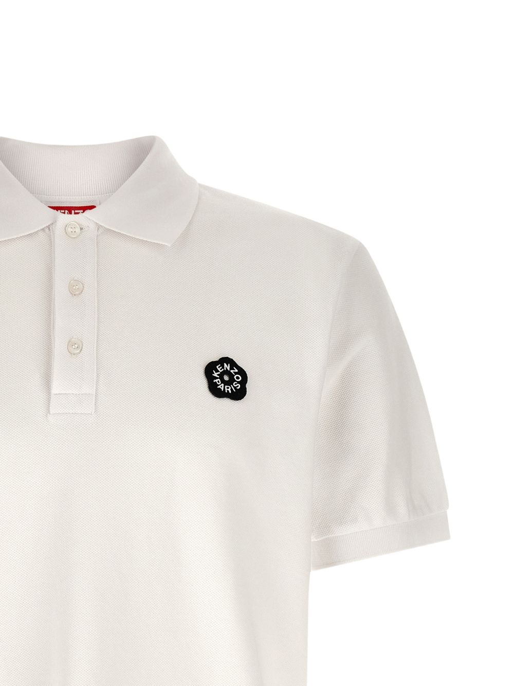 White Silk and Nylon Short-Sleeve Polo Shirt