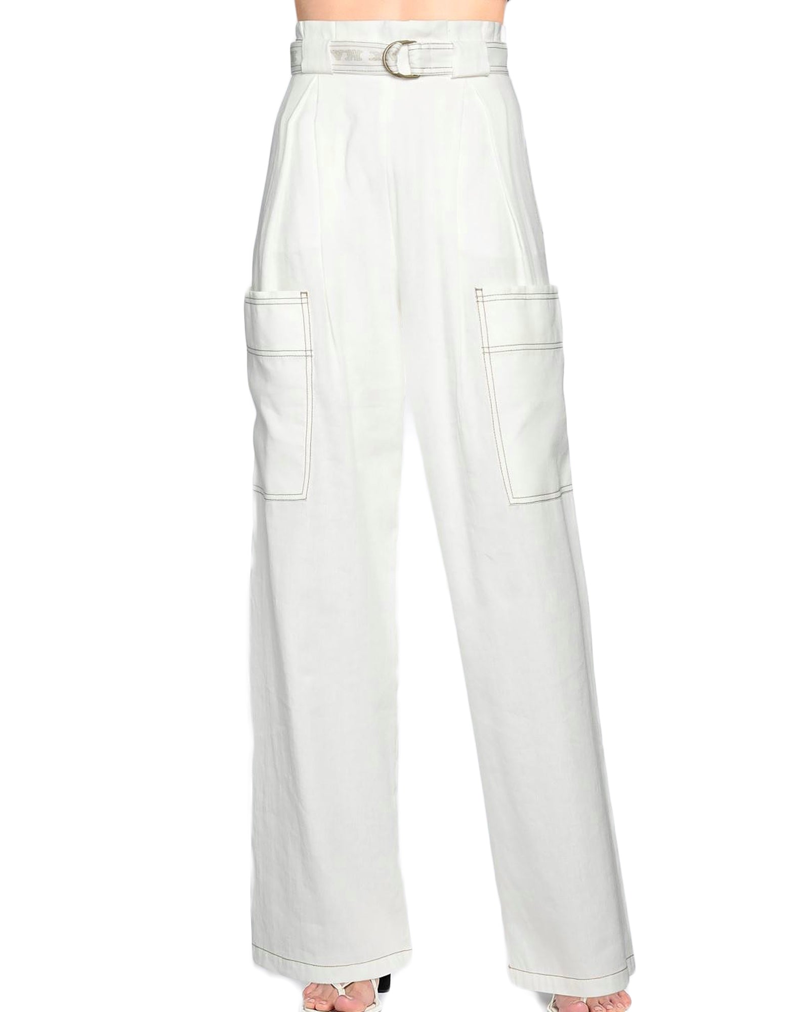 Straight-Leg Pants with High Waist