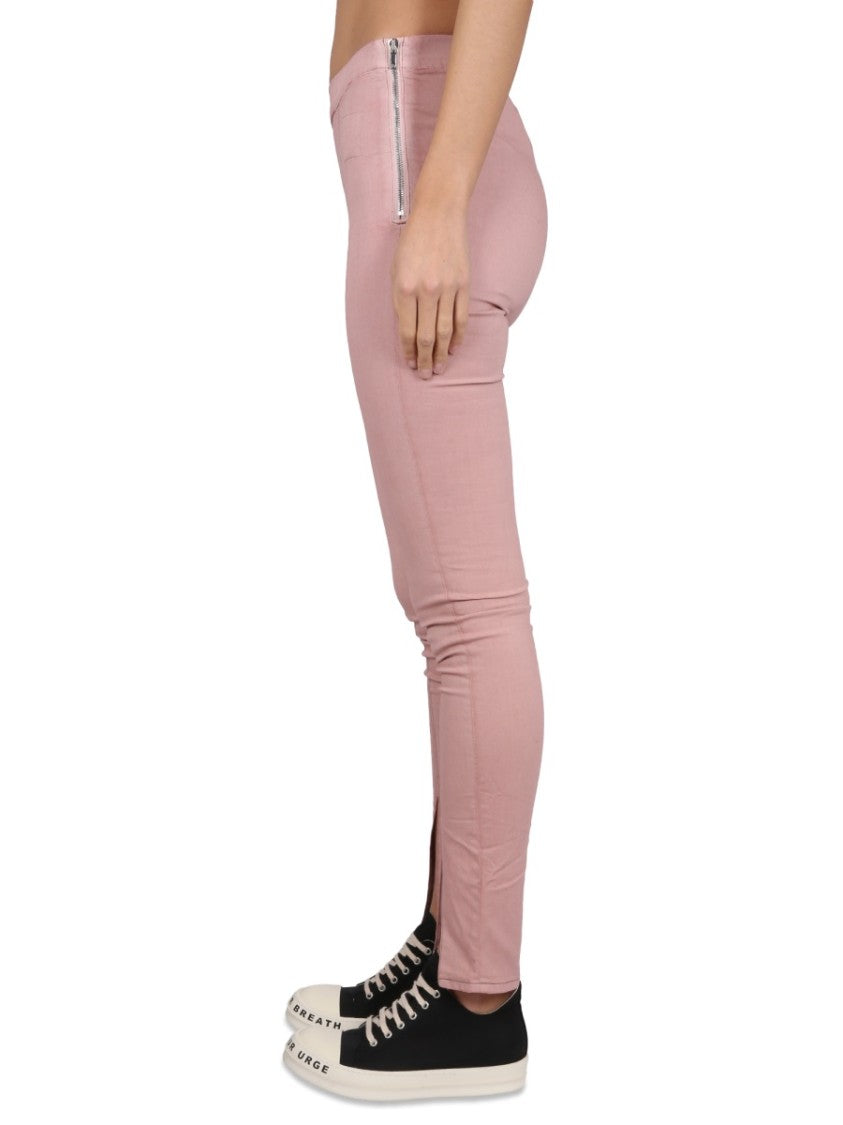 Denim Leggings With Elastic Waistband And Stylish Slits