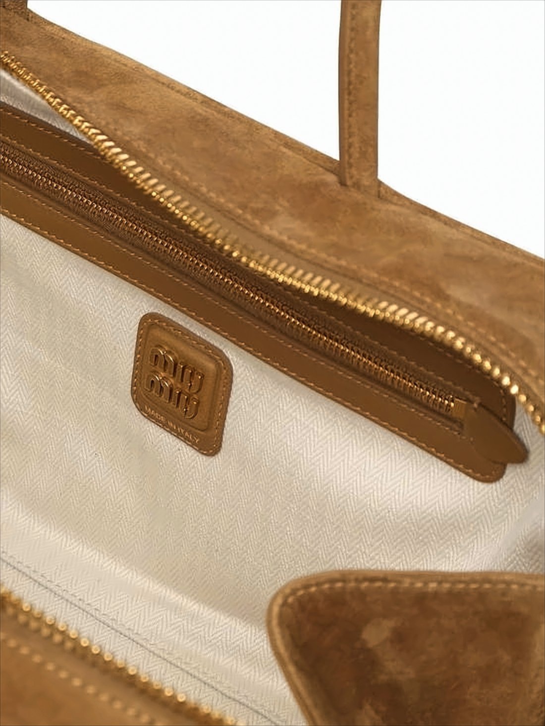 Rectangular Brown Suede Calf Leather Tote