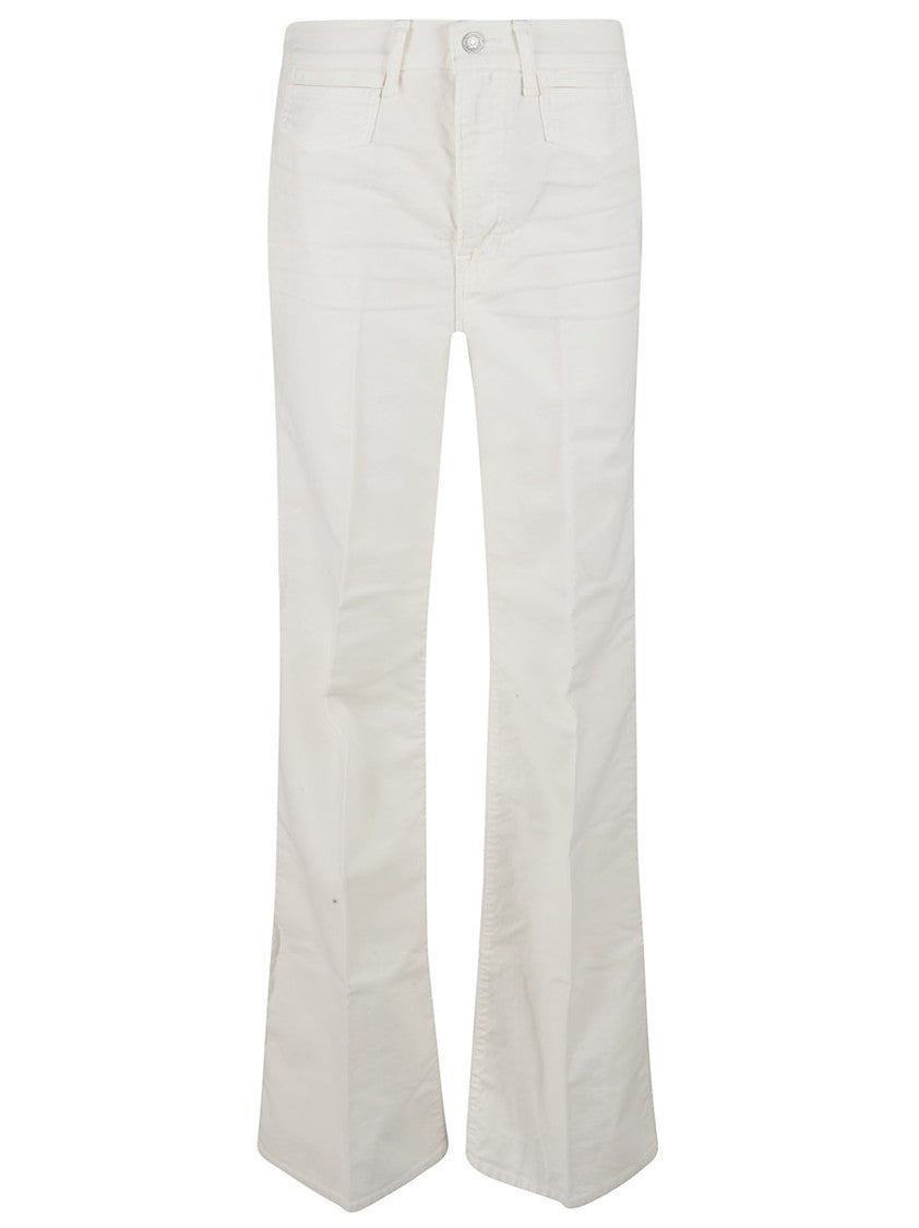 Flared Beige Trousers With Tailored Finish