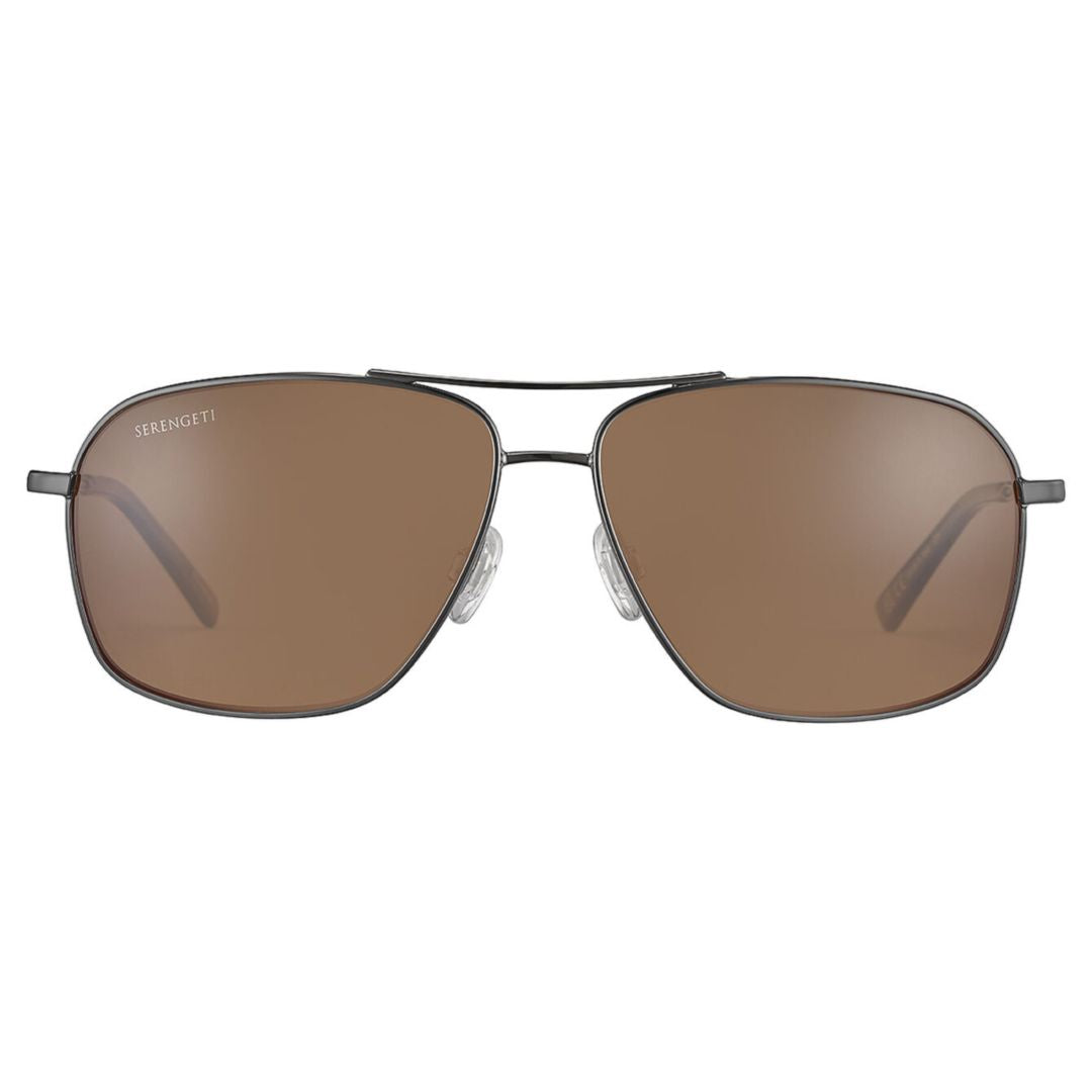 Dorwinn Rectangular Double Bridge Sunglasses with Metallic Finish