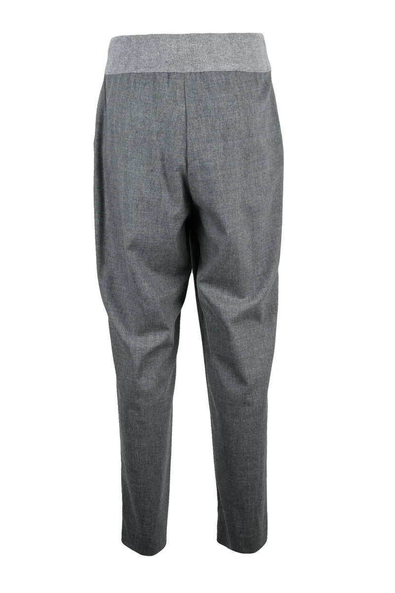 Grey Stretch Wool Cashmere Pants