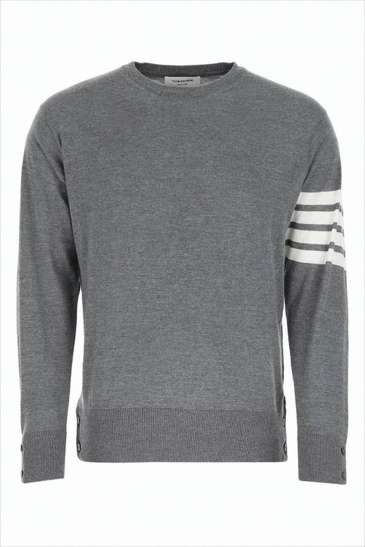 Merino Wool Knit Sweater with Signature Stripe Detail