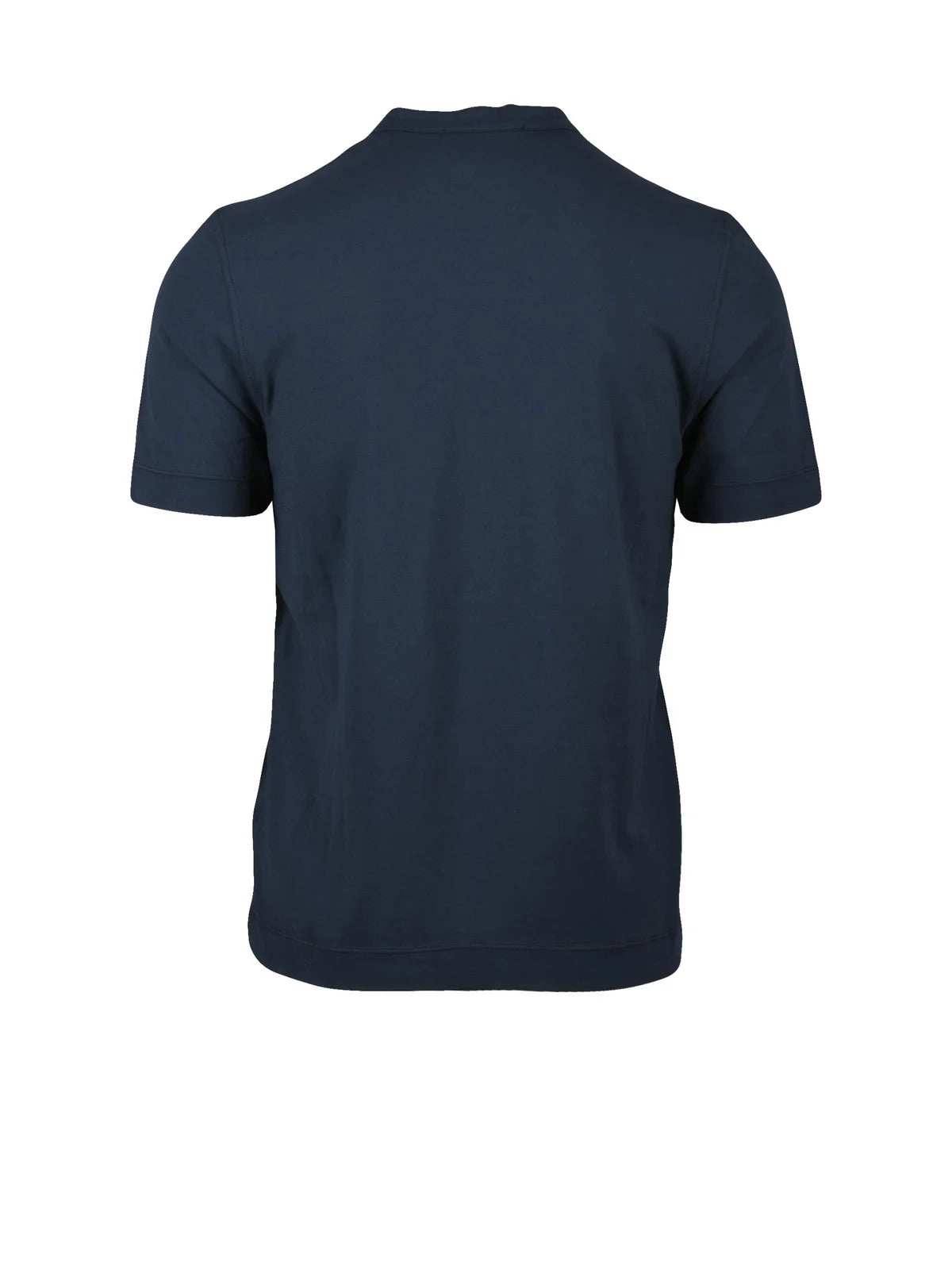 Dark Blue Cotton Elastane Serafino T-shirt