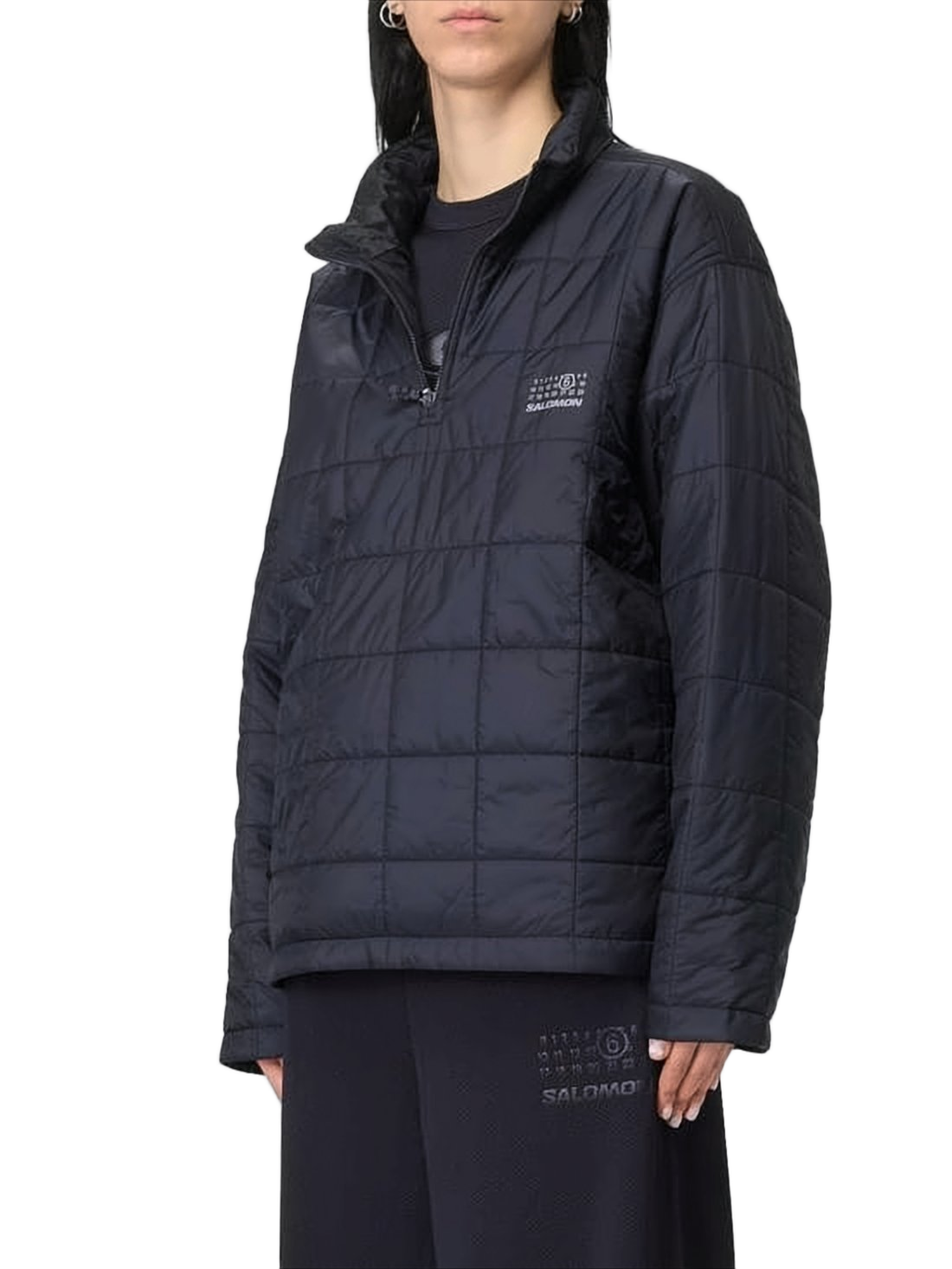 Quilted Pullover with High Turtleneck