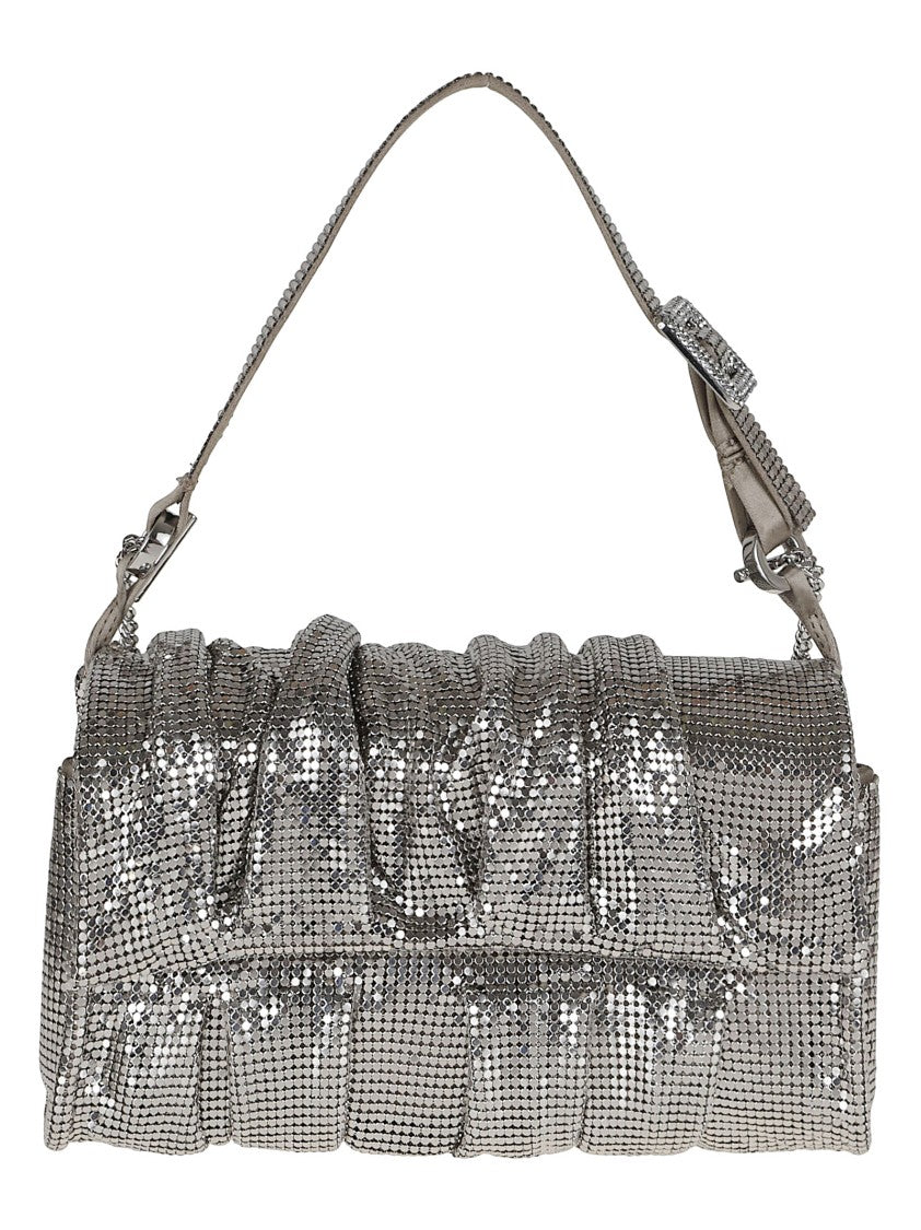 Structured Shoulder Bag With Metal Mesh