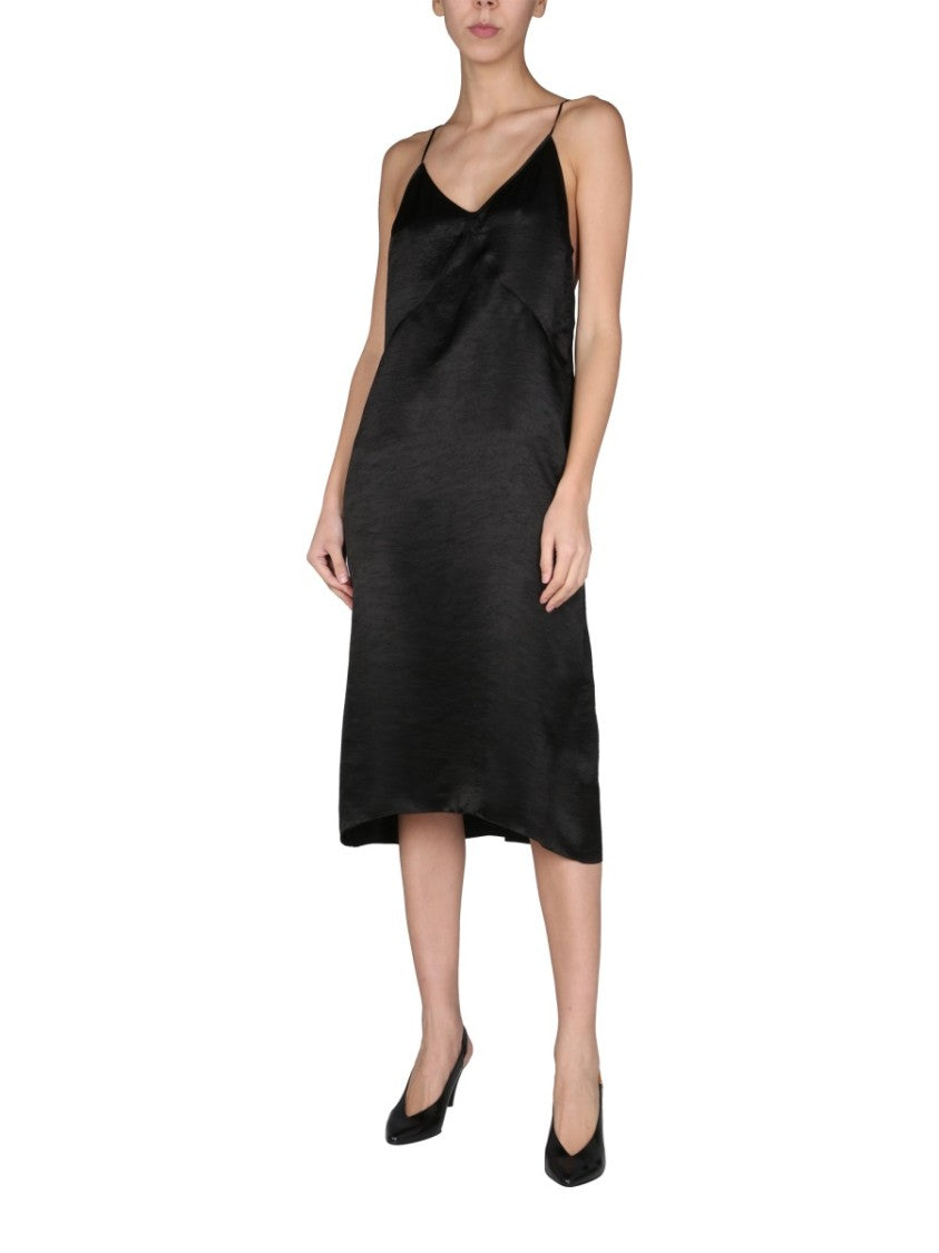 Midi Dress With Crossed Shoulder Straps