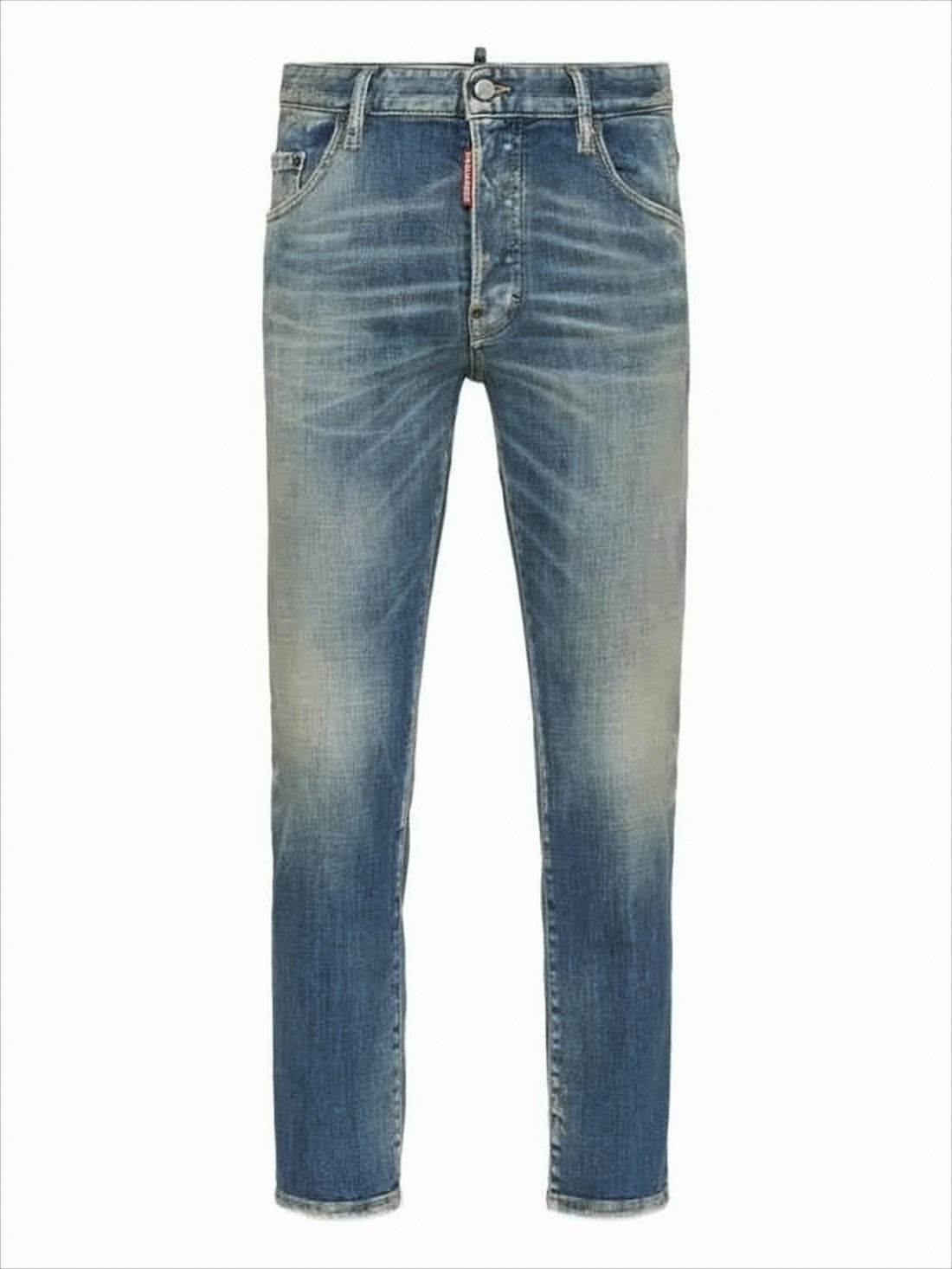 Faded Wash Denim Pants with Vintage Aesthetic