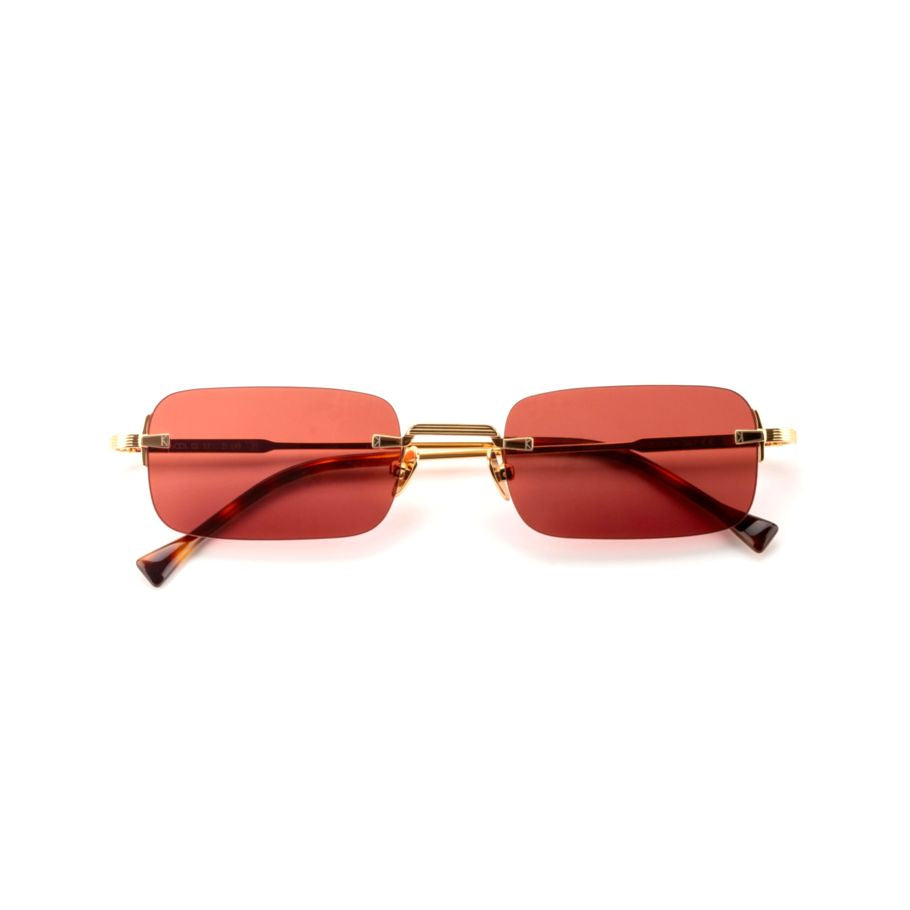 Silas Rimless Rectangular Sunglasses with Gold-Toned Frame