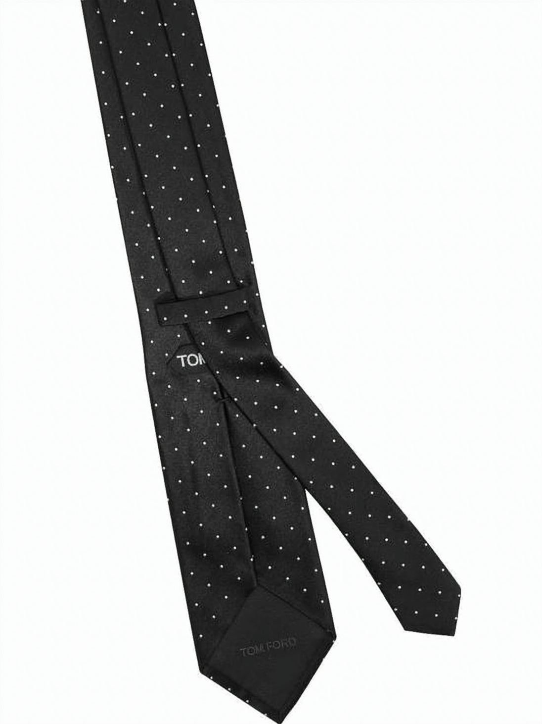 Narrow Silk Tie With Subtle Polka Dot Pattern