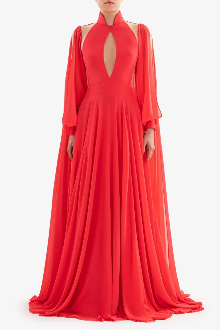 Crepe Georgette Long Dress