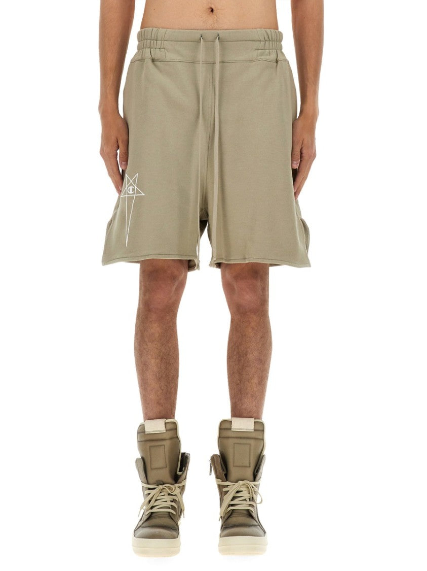 Relaxed Fit Cotton Shorts With Elastic Waistband