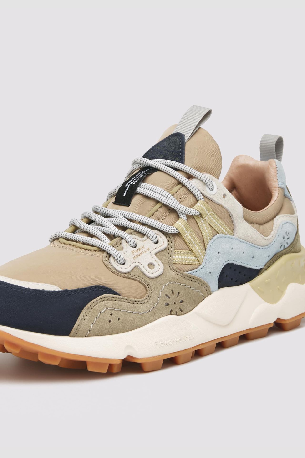 Layered Sneakers with Textured Sole and Perforated Upper