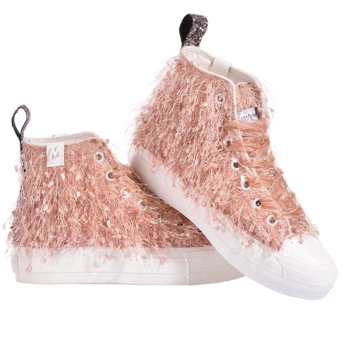 High-Top Platform Sneakers in Blossom Pink