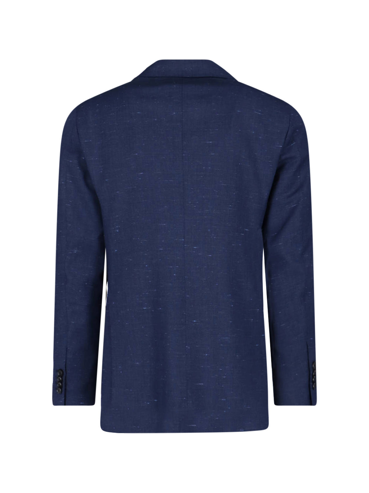 Double-Breasted Wool And Silk Blazer, Blue