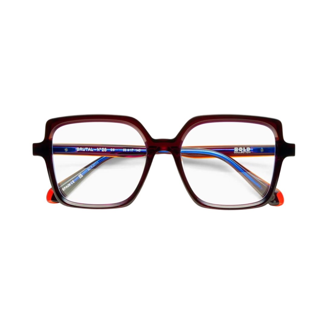 Brutal No.28 Oversized Square Frame Eyeglasses with Artistic Accents