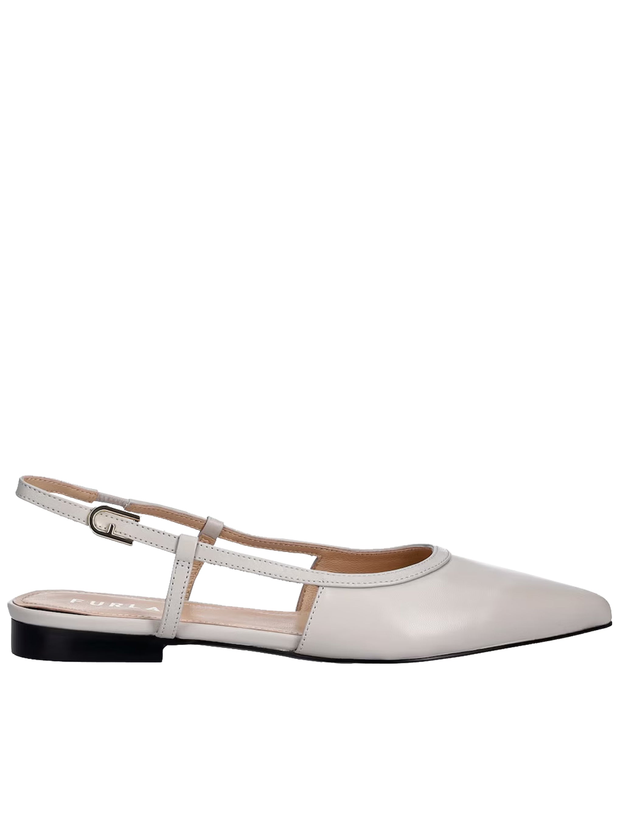 Punta Vallerina Pointed Toe Leather Slingback Flats