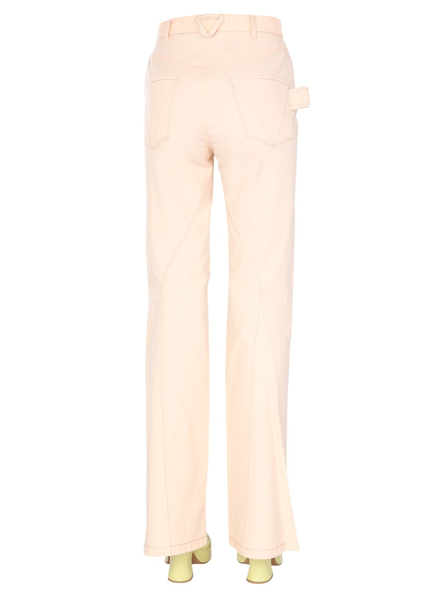 High-Waisted Flared Jeans with Front Button Closure