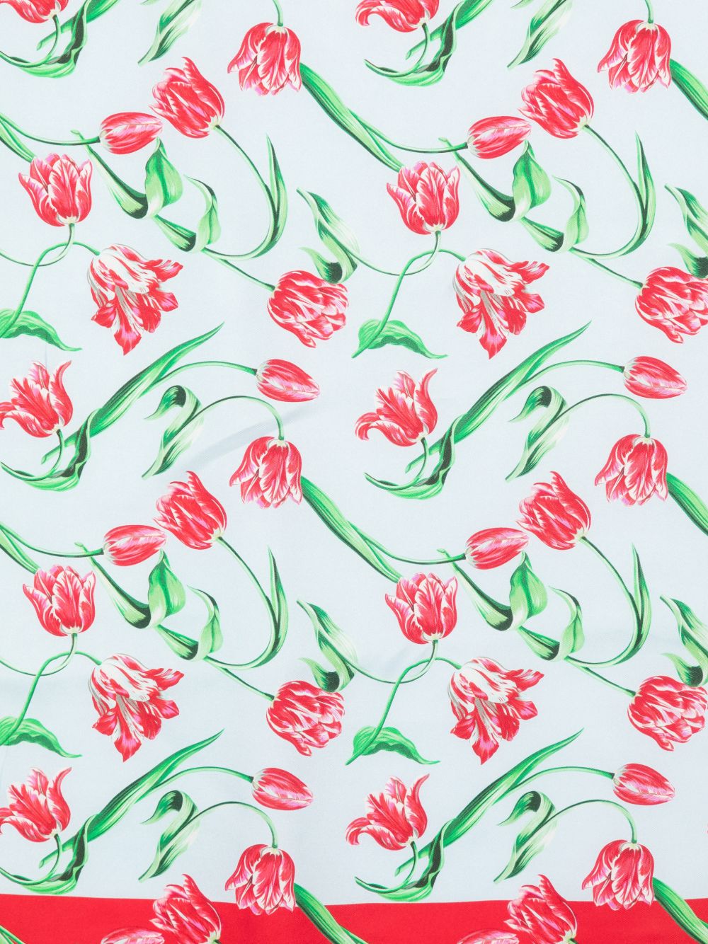 Light Blue Tulip Print Silk Scarf