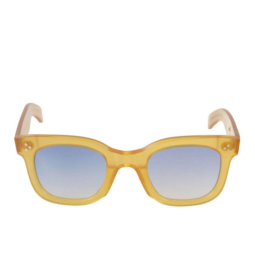 Heritage Translucent Amber-Yellow Acetate Sunglasses with Gradient Blue Tint
