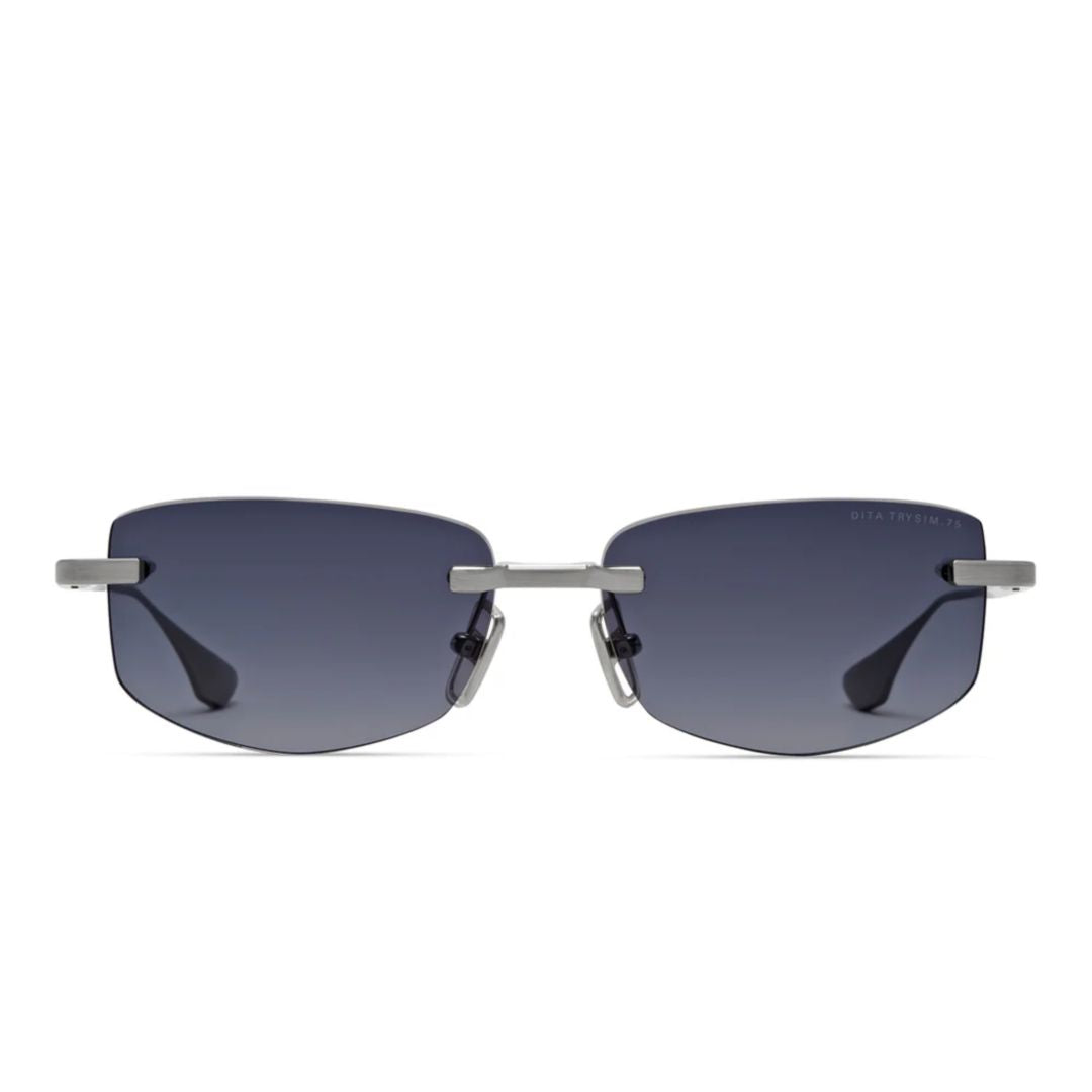 Trysim.75 Rimless Grey Gradient Sunglasses with Metal Temples