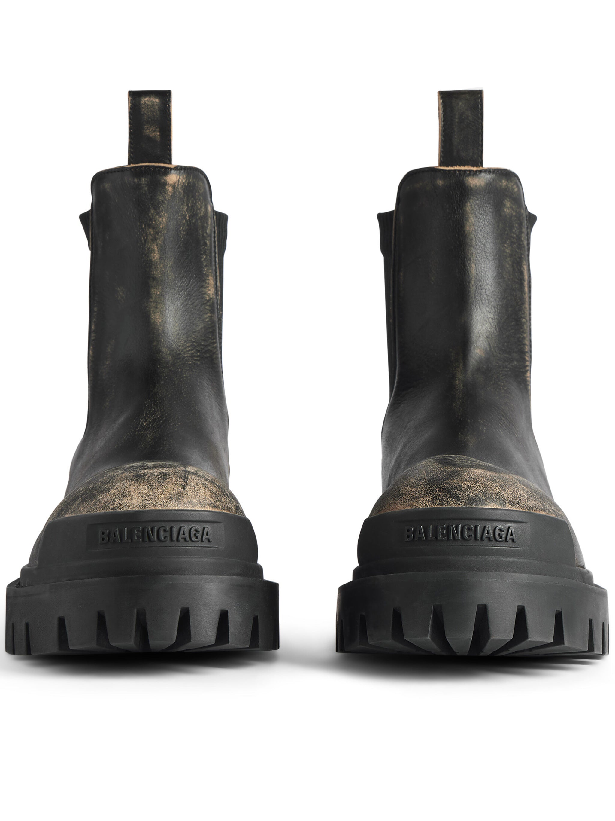 Black Strike Chels Chunky Leather Boots