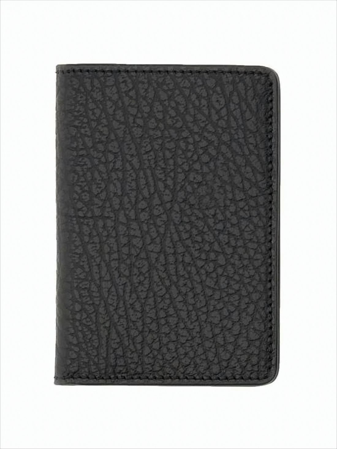 Pebbled Calfskin Cardholder with Numeric Logo Detail