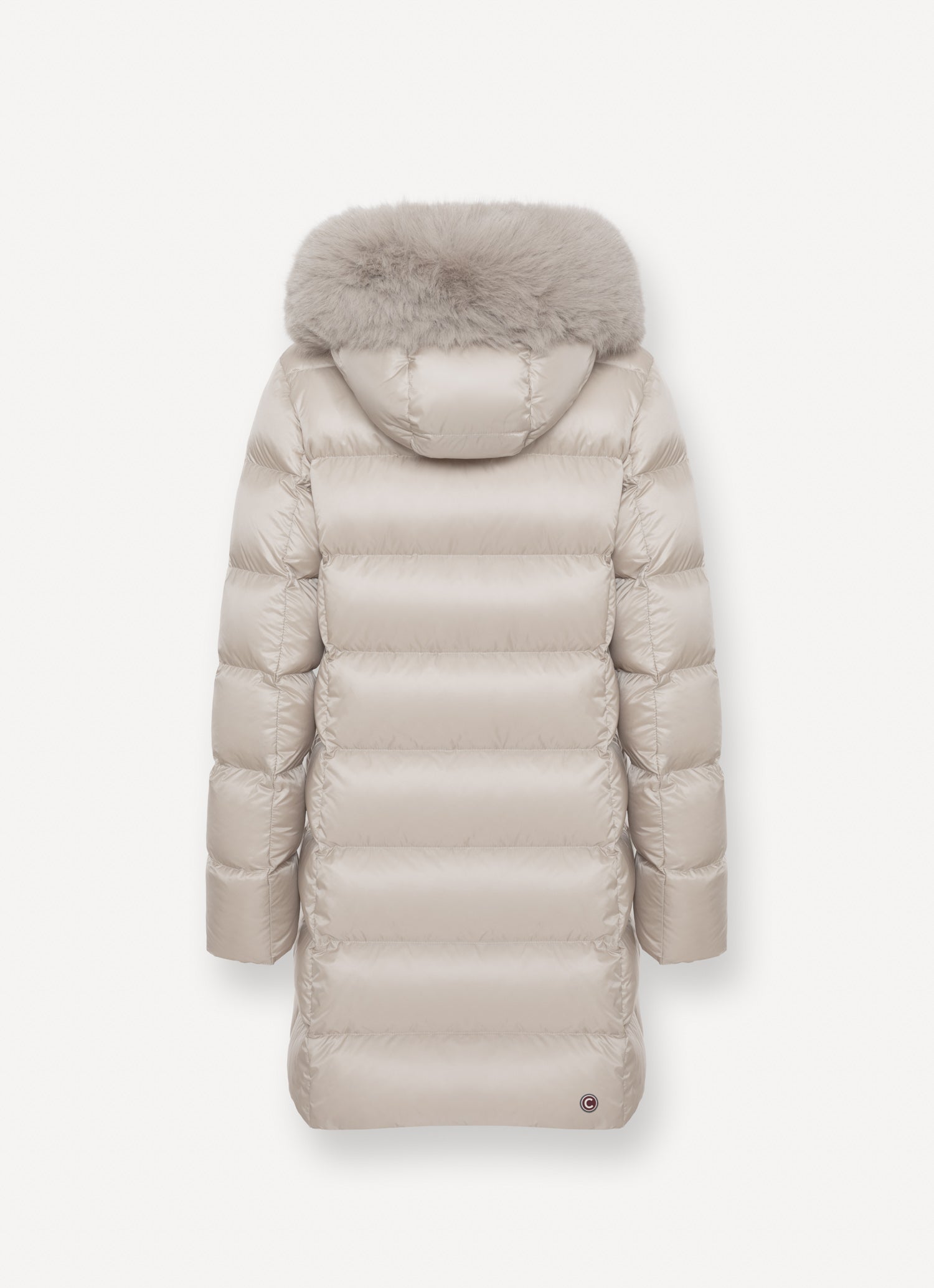 Long Puffer Coat With Synthetic Fur Trim