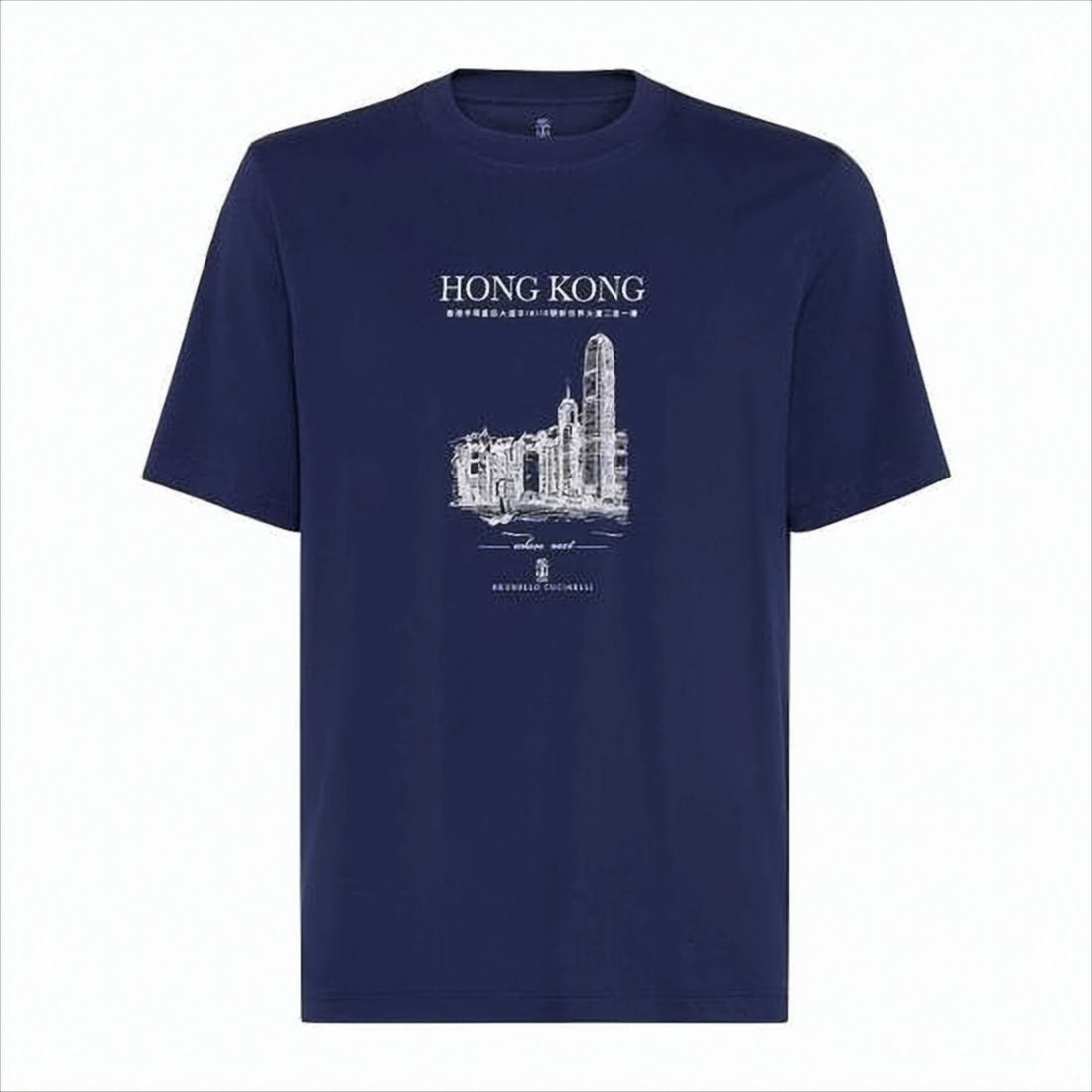Round Neck Cityscape Print T-Shirt