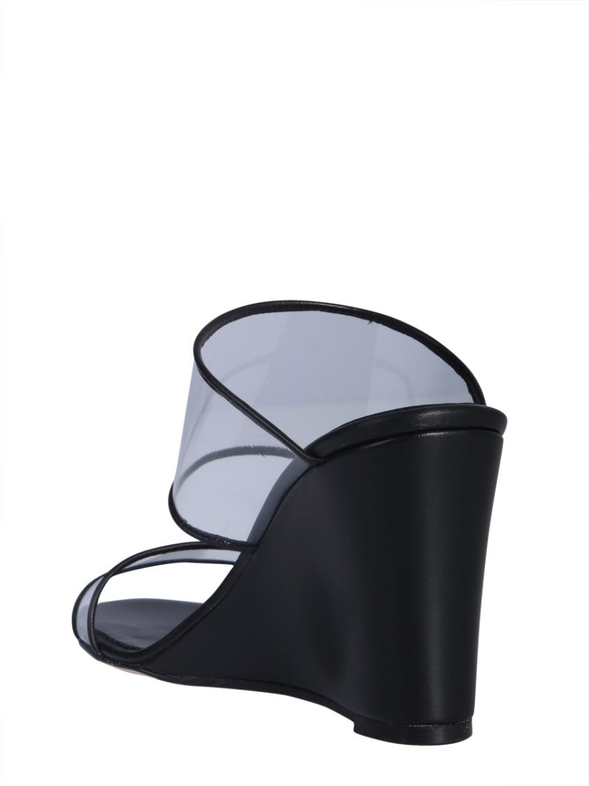 Open-Toe Wedge Sandals With Transparent Plexi Straps