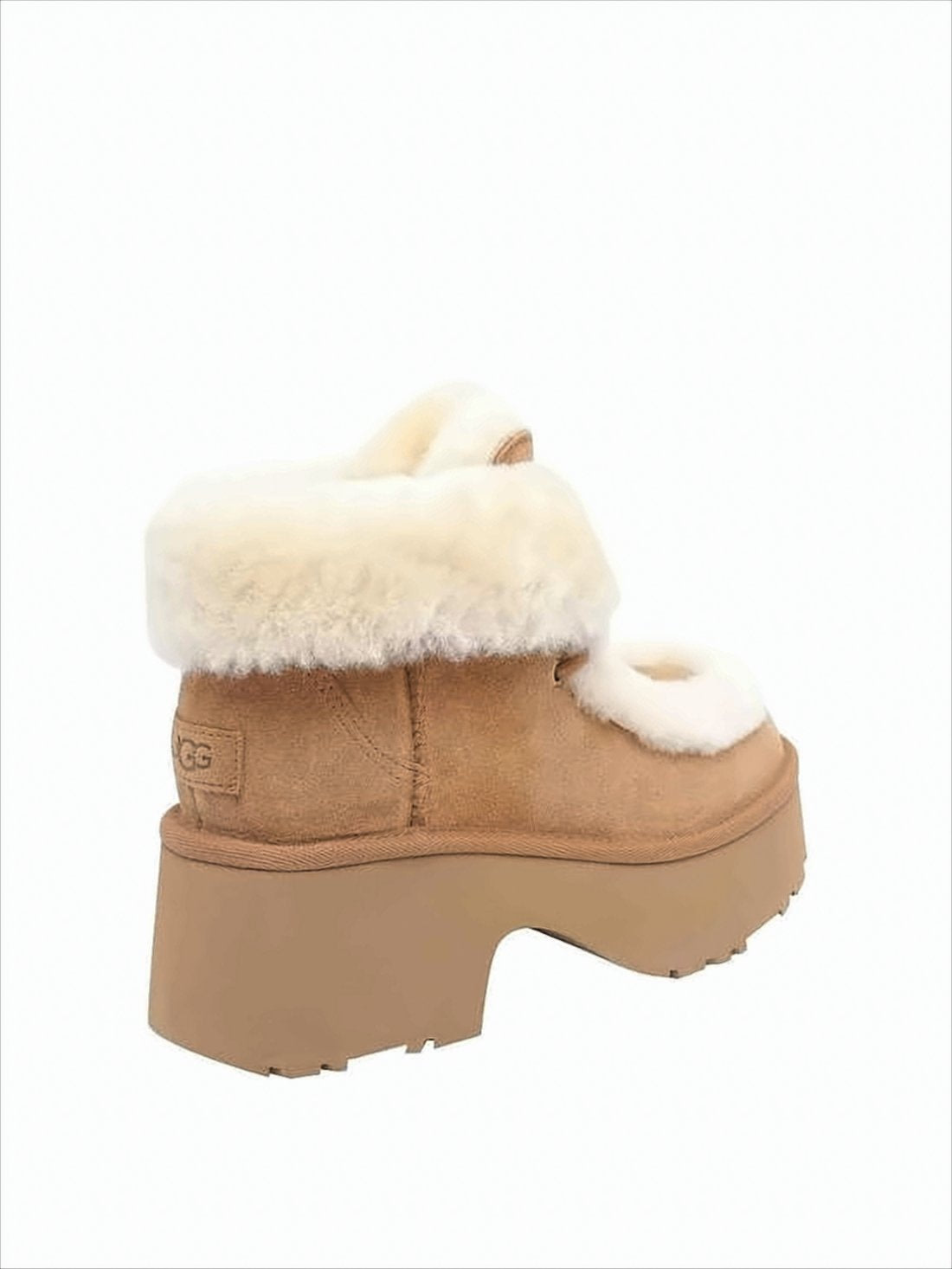 Chunky Platform Boots with Plush Shearling Collar