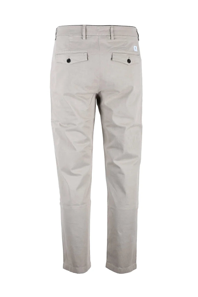 Tailored Beige Trousers with Mid-Rise Waist